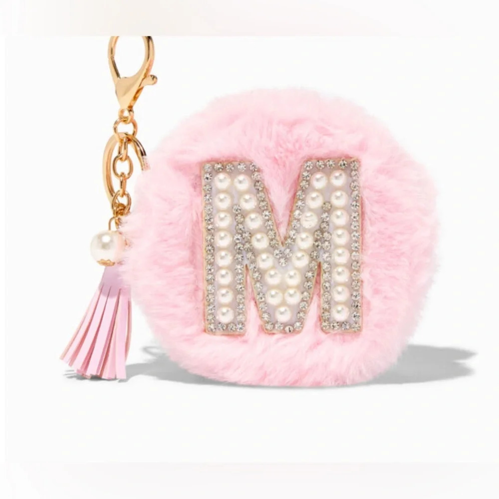 Furry Pearl Initial Coin Purse